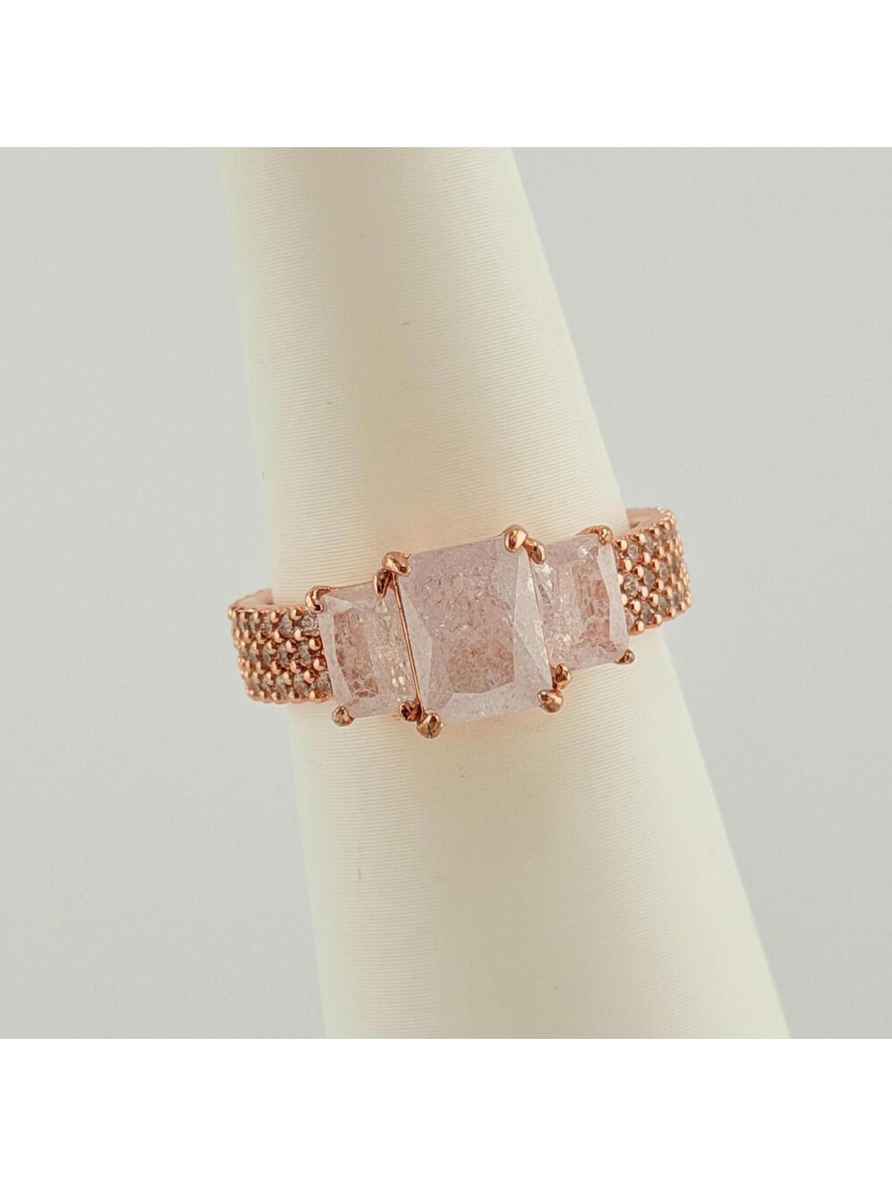 Bomb Party Ring Sz 8 "Watch Out Baby" White Ice Crystal on Rose Gold
